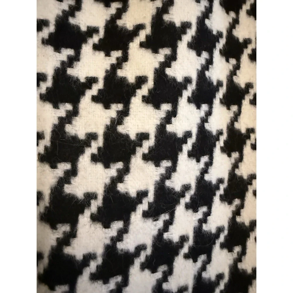 Talbots NEW Houndstooth Black White Wool Blend Pencil Skirt Size 10 NWOT